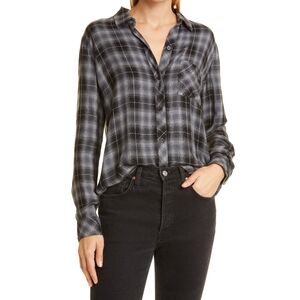 Rails Hunter Shirt Plaid Button Down in Charcoal Twilight Size XS Flannel Grunge